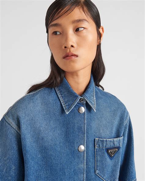 fake prada shirt womans|prada denim shirt women's.